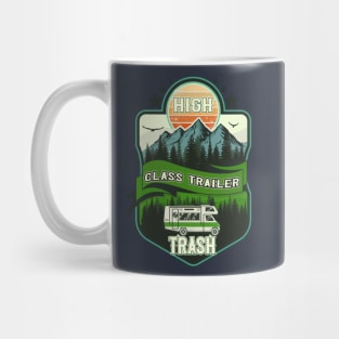 High class trailer trash, RV Camping Club vintage funny , retro landscape RV camping Mug